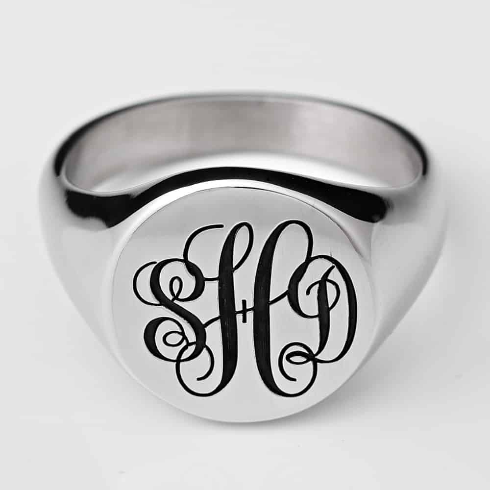 Silver or Gold Signet Ring With Hand Engraved Monogram, Crest or Coat of  Arms | eBay